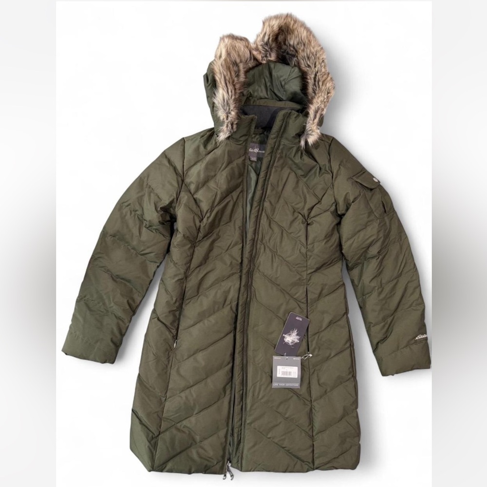 Eddie Bauer Crystal Ridge Down Parka Olive Green Small NWT